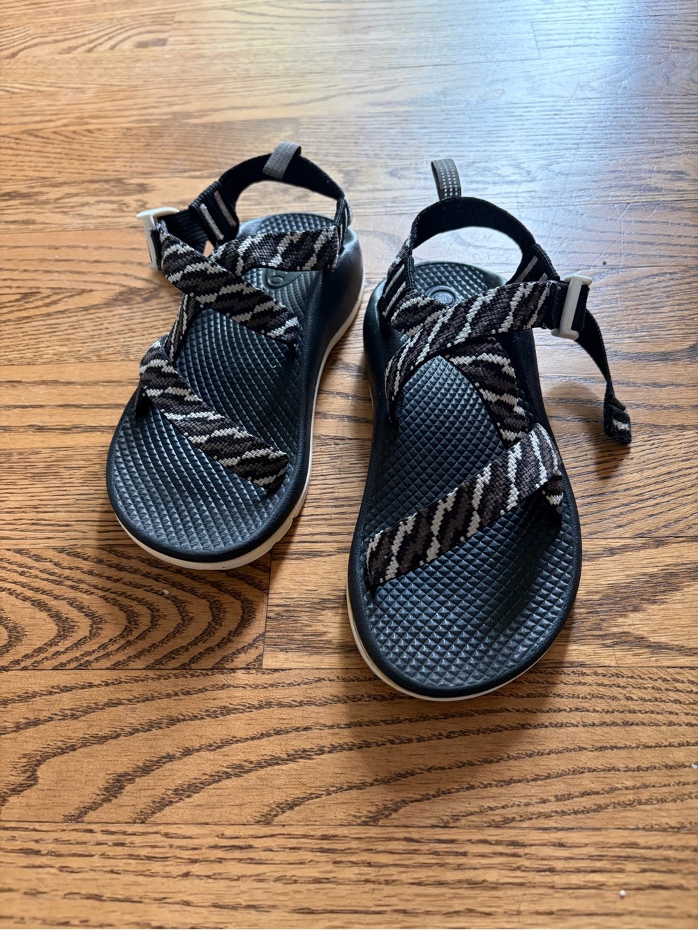 Chaco Kids ZX/1 Ecotread Sandals Black White Grey